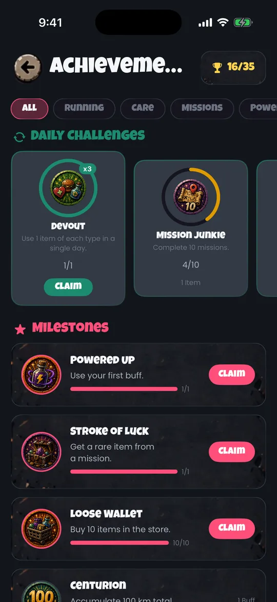 Streaks, medals, levels.